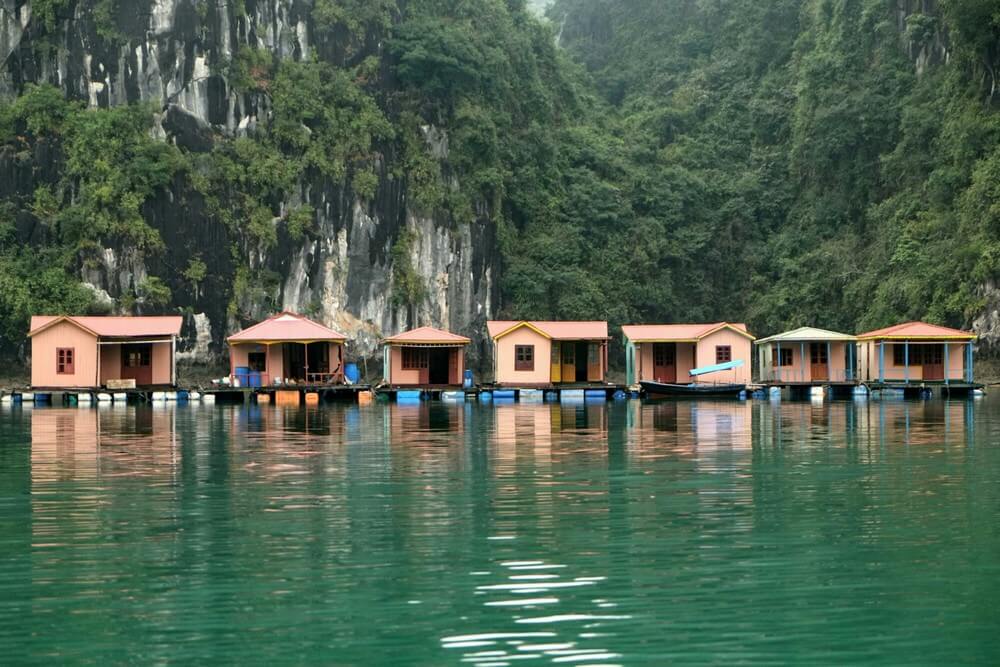 floating village on Halong bay