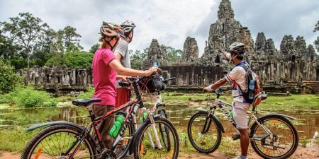 biking in Cambodia