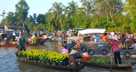 Cai Rang floating market-the biggest wholesale floating market Mekong Delta